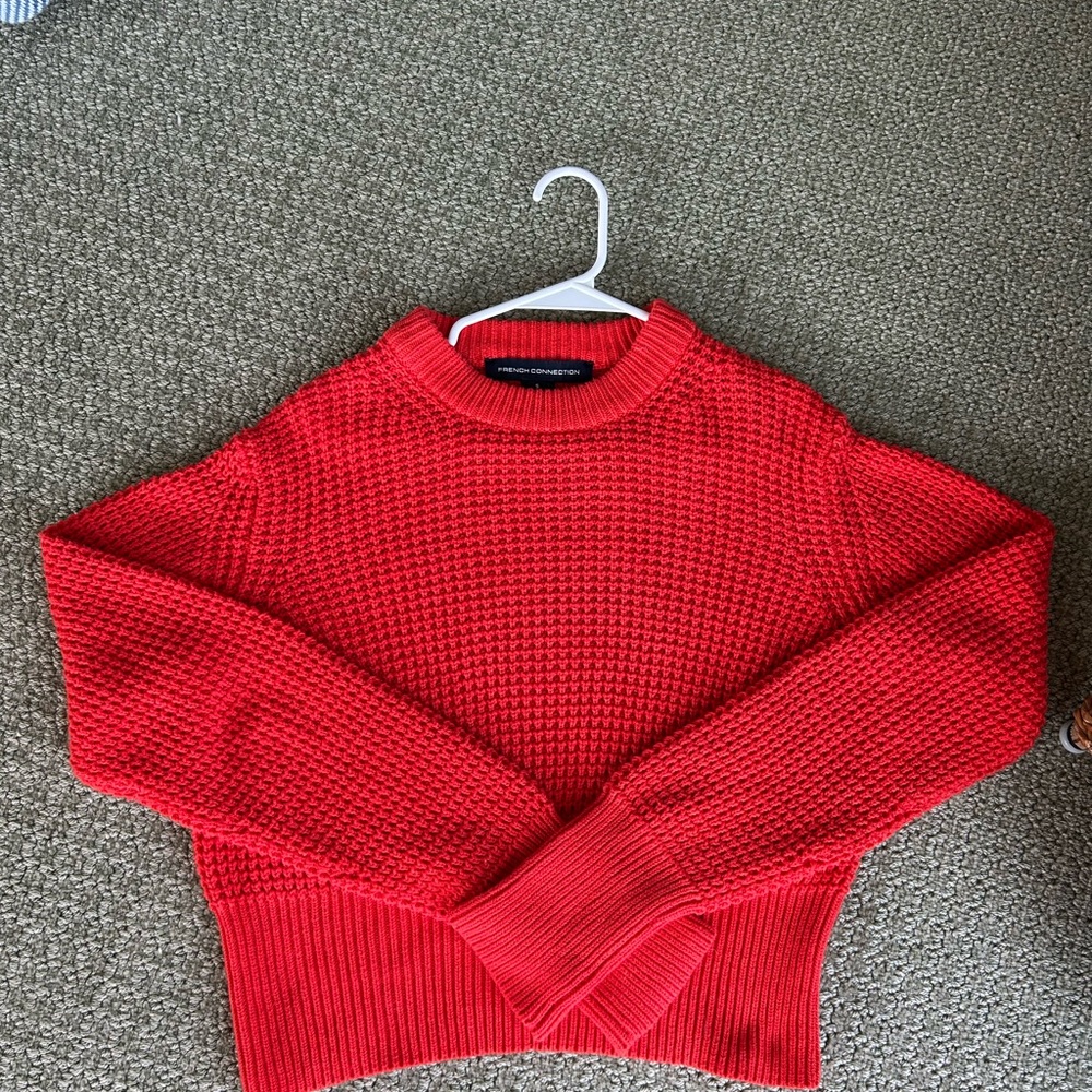 French Connection Vibrant Red Crew Neck Sweater
